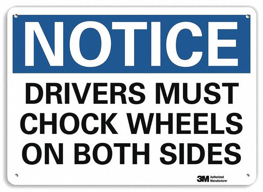 Notice Sign 7 in x 10 in Plastic