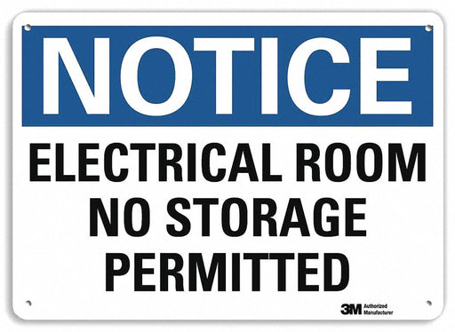 Notice Sign 7 in x 10 in Plastic