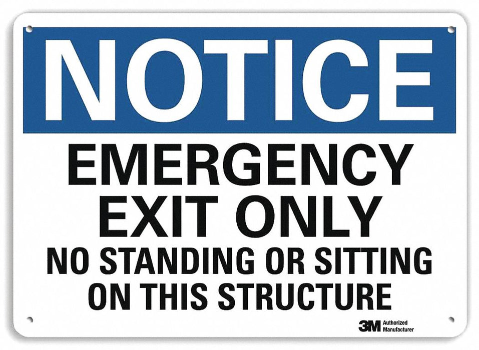 Notice Sign 7 in x 10 in Plastic