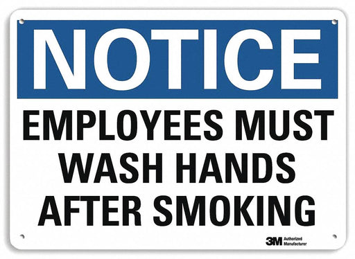 Notice Sign 7 in x 10 in Plastic