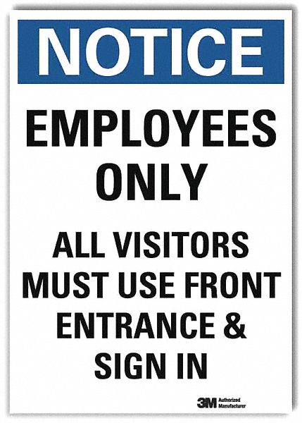 Notice Sign 7inx5in Reflective Sheeting