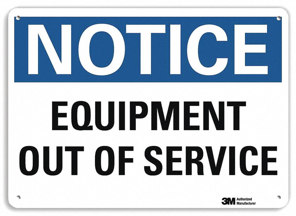 Notice Sign 10 inx14 in Plastic