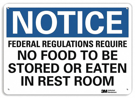 Notice Sign 7 in x 10 in Plastic