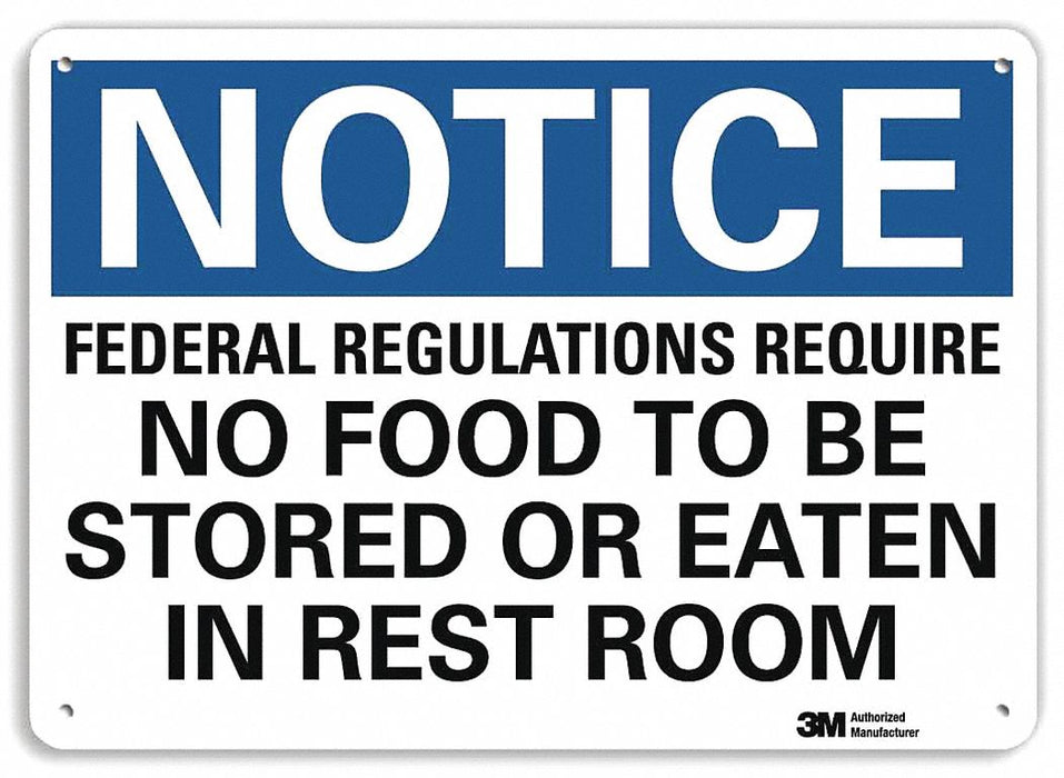 Notice Sign 7 in x 10 in Plastic