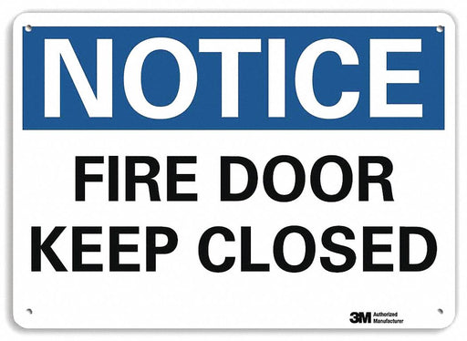 Notice Sign 7 in x 10 in Plastic