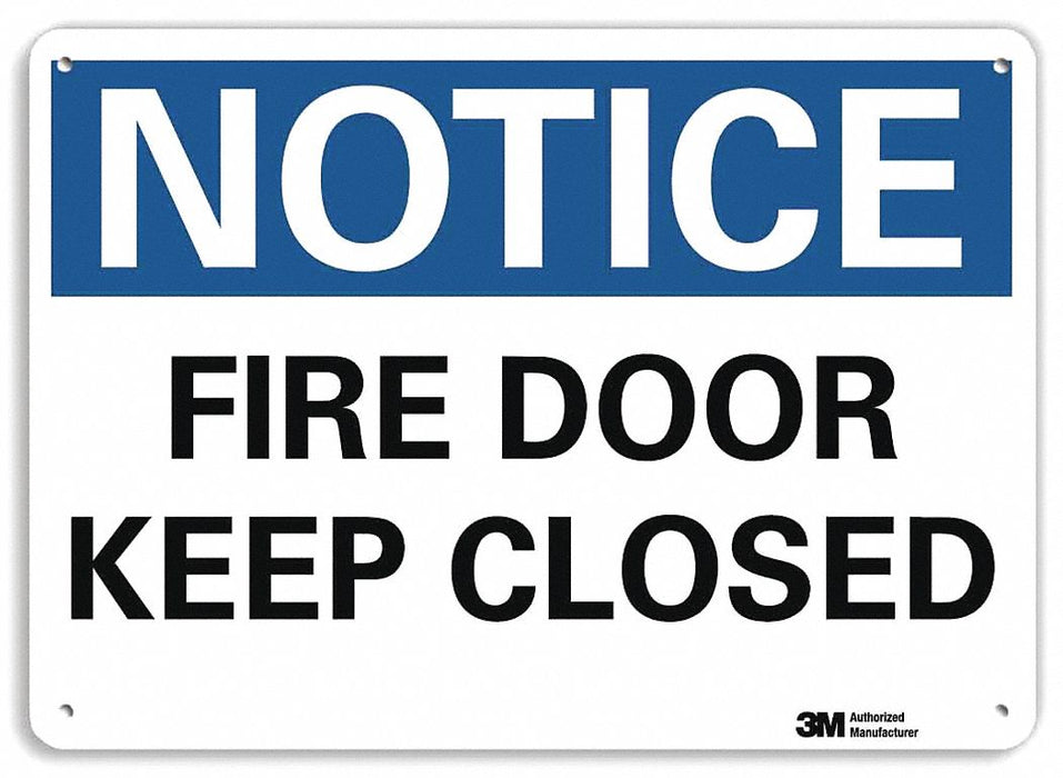 Notice Sign 7 in x 10 in Plastic