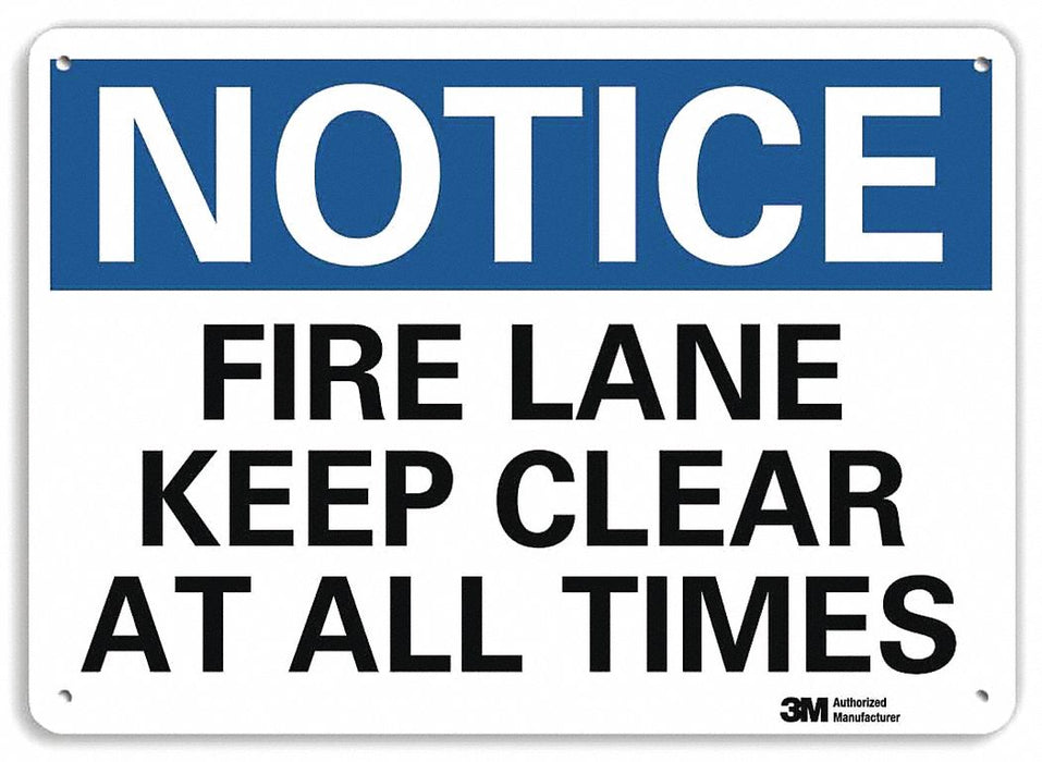 Non-Rflctive Fire Lane Sign 10x14in Alum