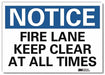 Reflective Fire Lane Label 7x10in Alum