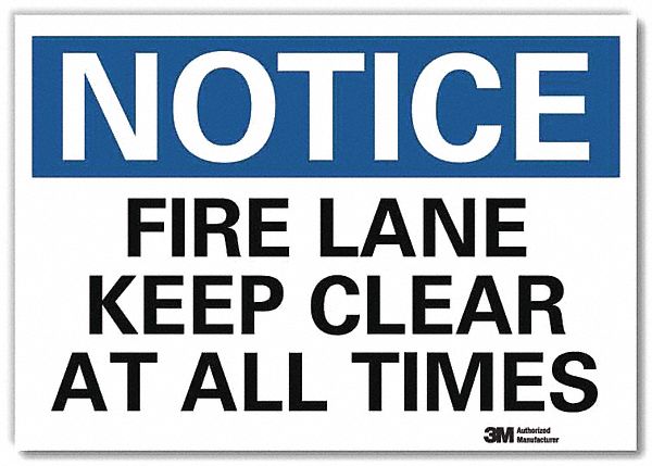 Reflective Fire Lane Label 7x10in Alum
