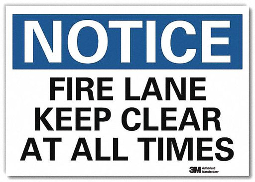 Reflective Fire lane Label 5x7in Alum