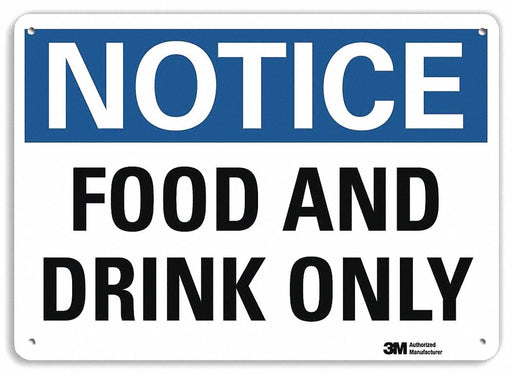 Notice Sign 7 in x 10 in Plastic