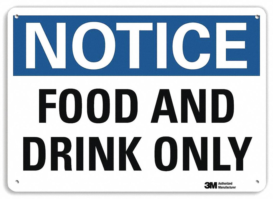 Notice Sign 10 in x 14 in Plastic