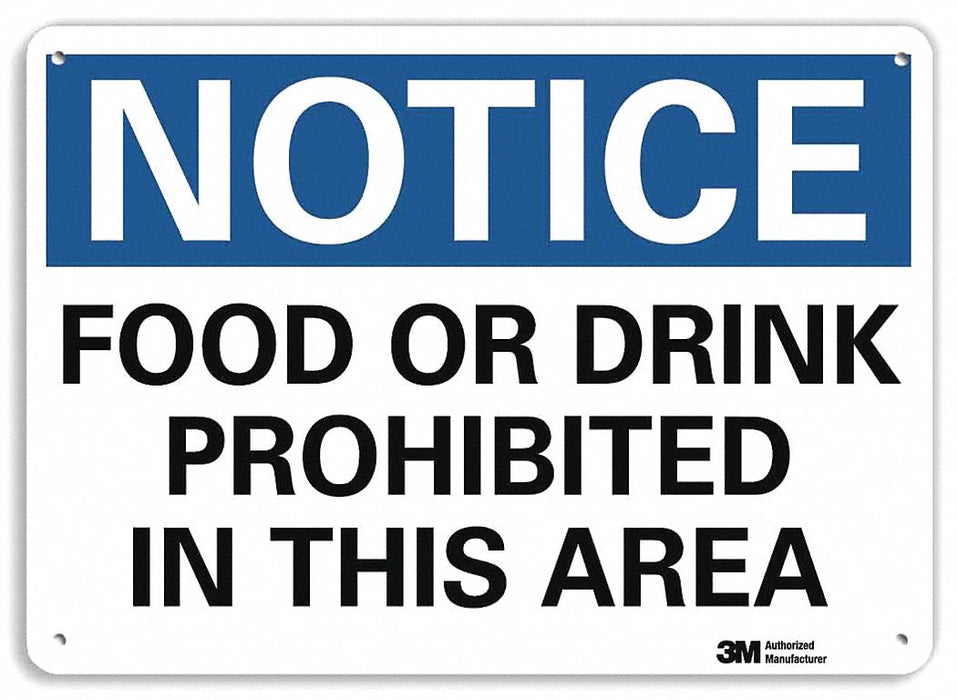 Notice Sign 7 in x 10 in Aluminum