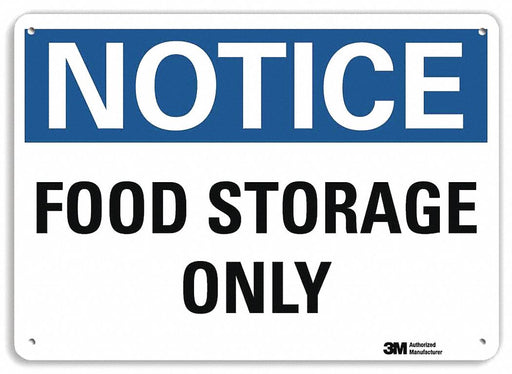 Notice Sign 7 in x 10 in Plastic