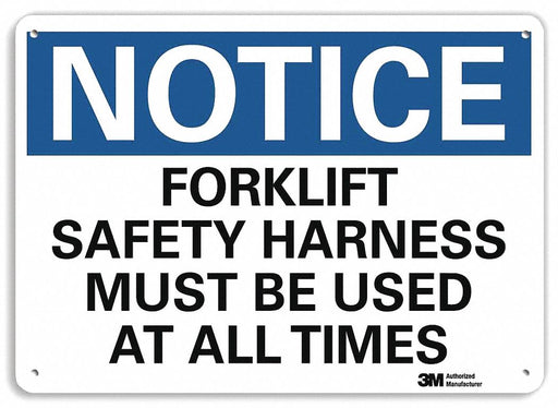 Notice Sign 10 in x 14 in Plastic