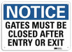 Notice Sign 7 in x 10 in Plastic