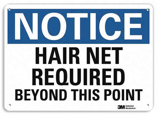 Notice Sign 7 in x 10 in Plastic