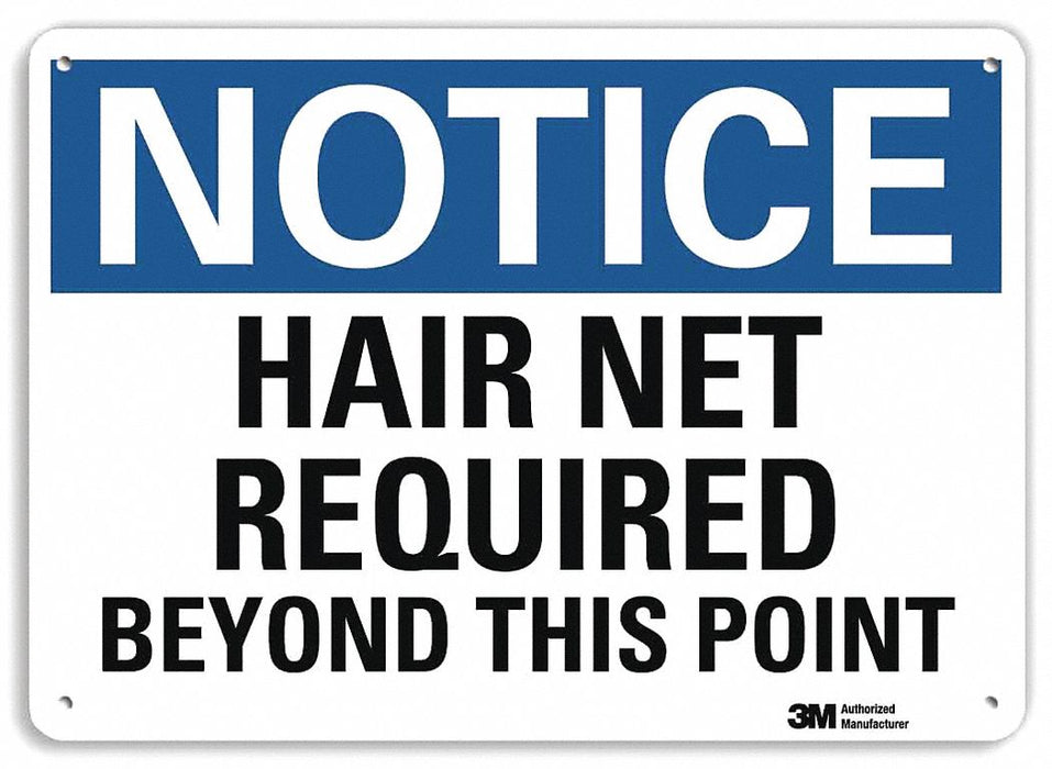 Notice Sign 7 in x 10 in Plastic