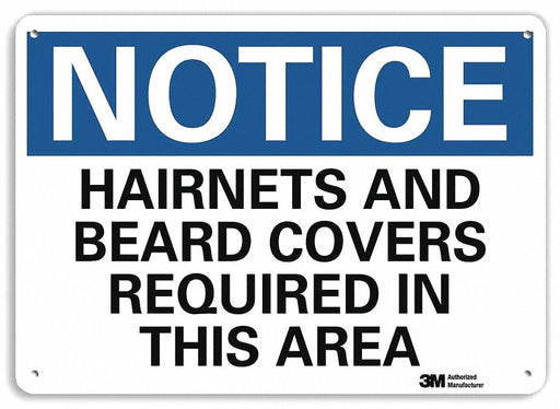 Notice Sign 10 in x 14 in Plastic