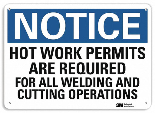Notice Sign 7 in x 10 in Plastic
