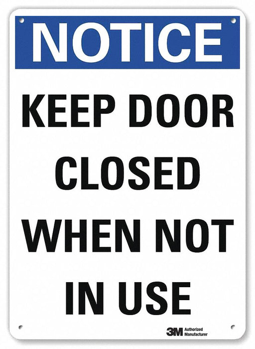 Notice Sign 10 in x 7 in Plastic