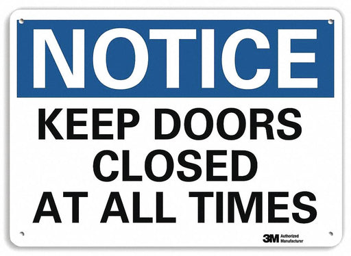 Notice Sign 7 in x 10 in Plastic