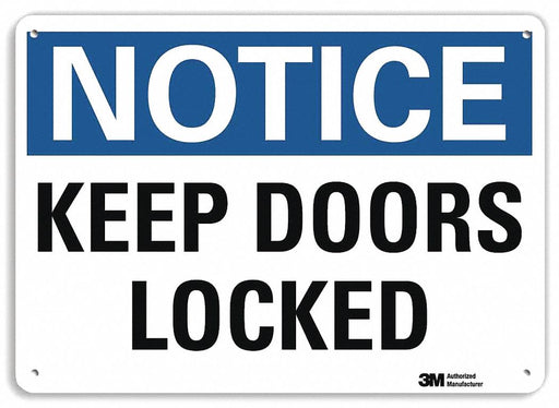 Notice Sign 7 in x 10 in Plastic