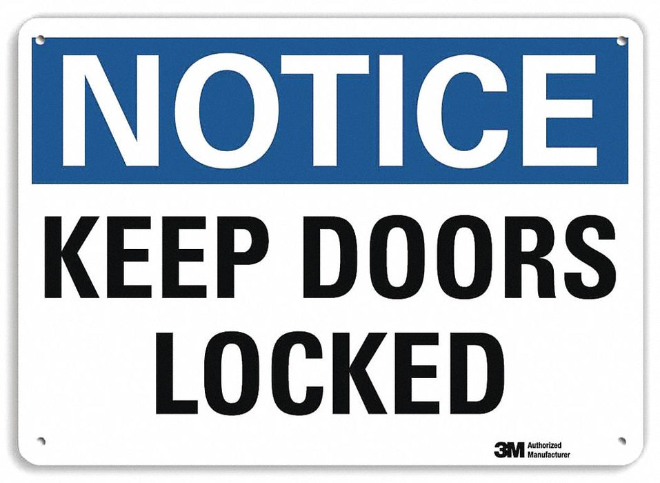 Notice Sign 7 in x 10 in Plastic