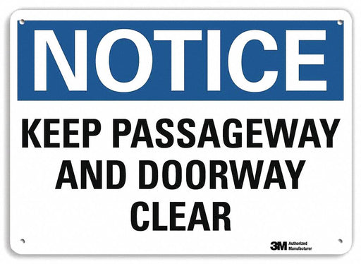 Notice Sign 7 in x 10 in Plastic