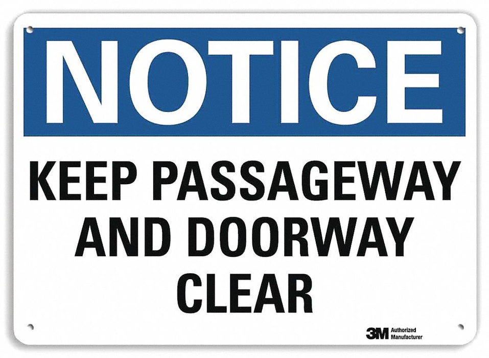 Notice Sign 7 in x 10 in Aluminum
