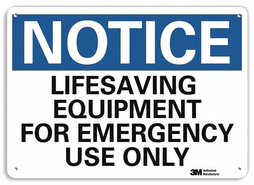Notice Sign 7 in x 10 in Plastic