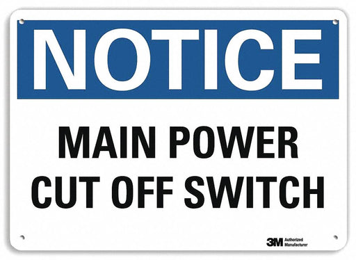 Notice Sign 7 in x 10 in Plastic