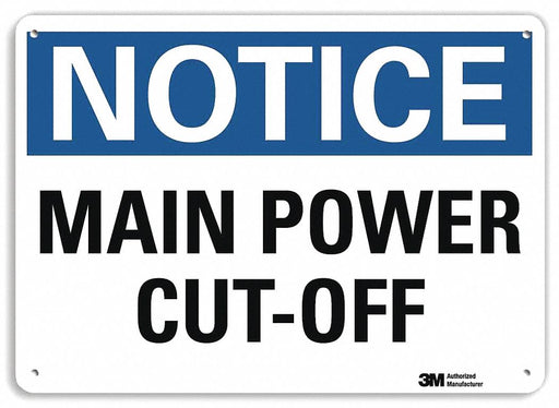 Notice Sign 7 in x 10 in Aluminum