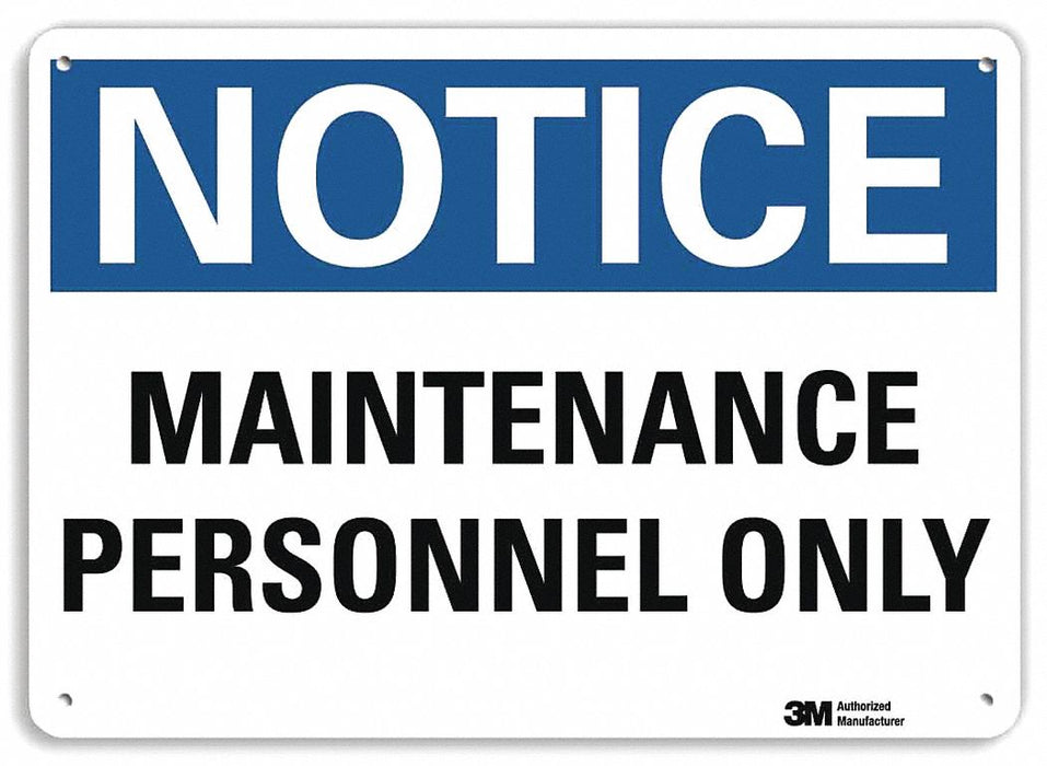 Notice Sign 7 inx10 in Plastic