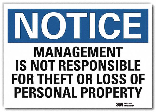 Notice Sign 5inx7in Reflective Sheeting