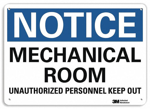 Notice Sign 7 inx10 in Plastic
