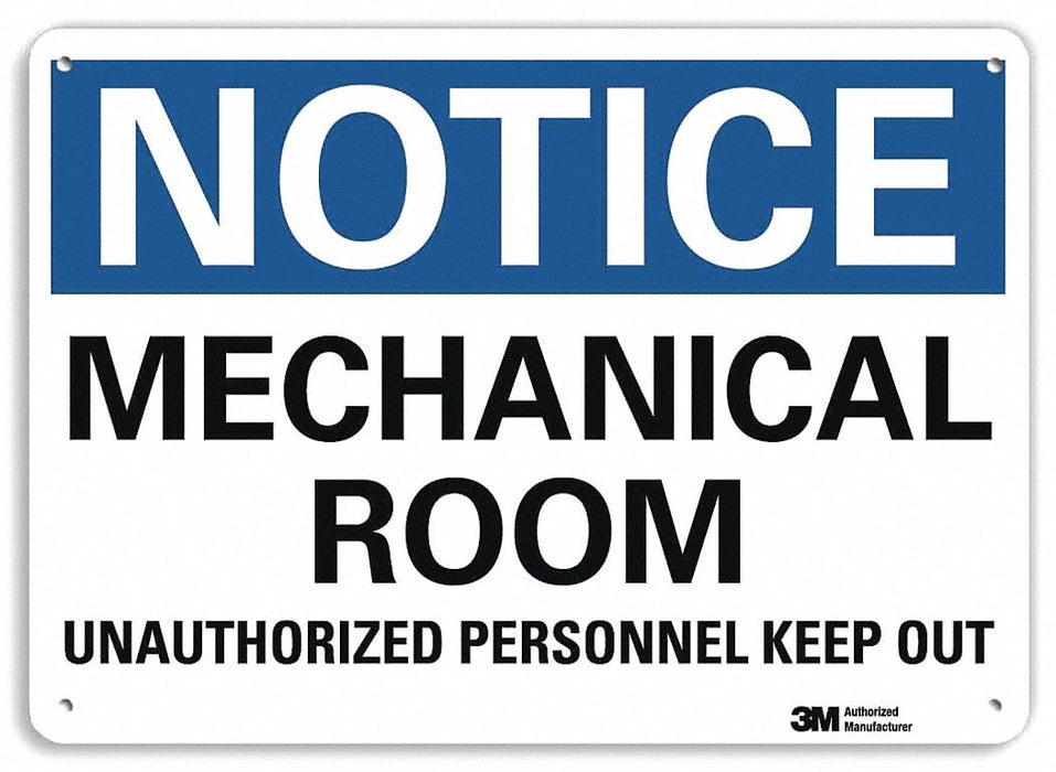 Notice Sign 10 in x 14 in Aluminum