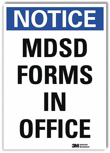 Notice Sign 7 in x 5 in Rflct Sheeting