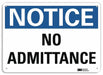Notice Sign 7 in x 10 in Plastic