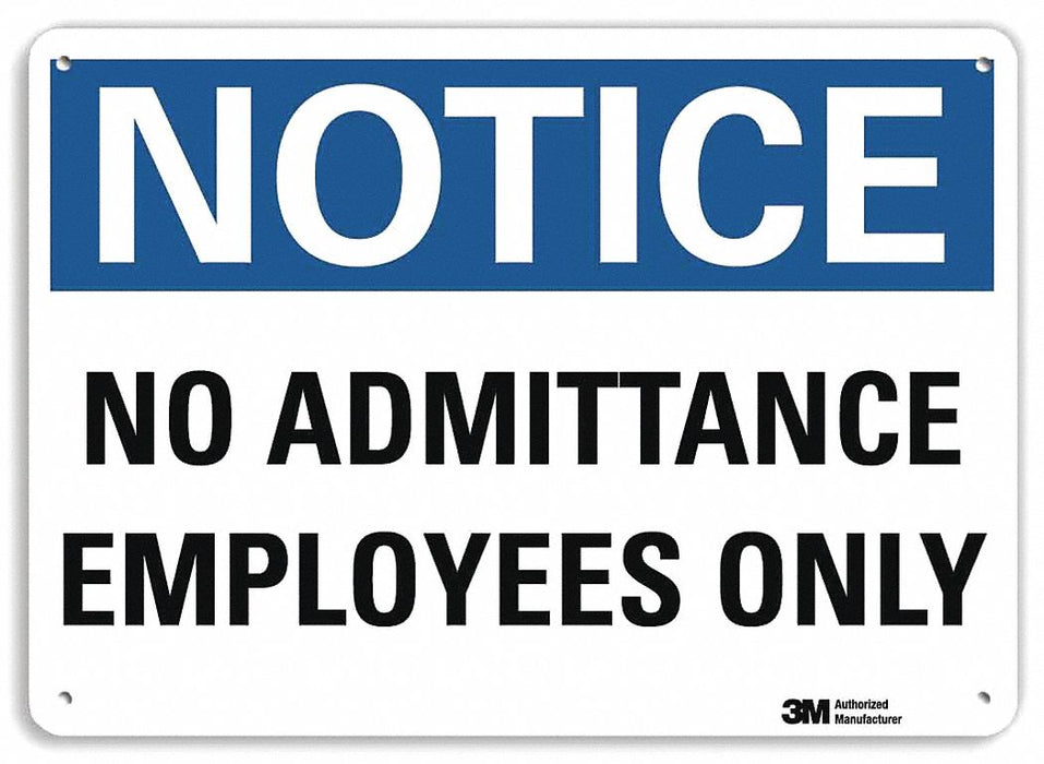 Notice Sign 7 inx10 in Plastic
