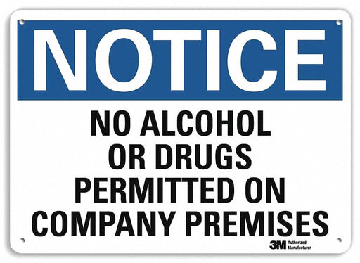 Notice Sign 7 in x 10 in Plastic
