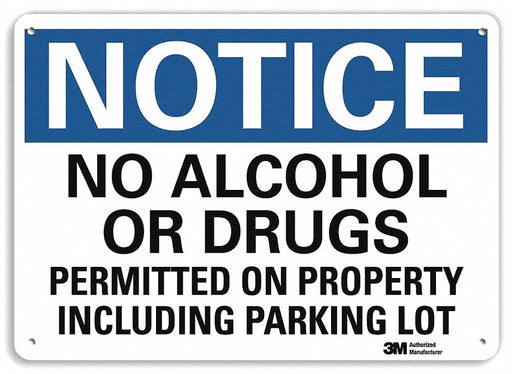Notice Sign 7 in x 10 in Plastic