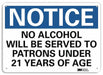 Notice Sign 7 in x 10 in Plastic