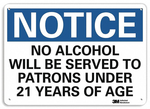 Notice Sign 7 in x 10 in Plastic