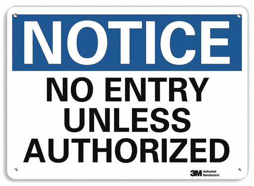 Notice Sign 7 inx10 in Plastic