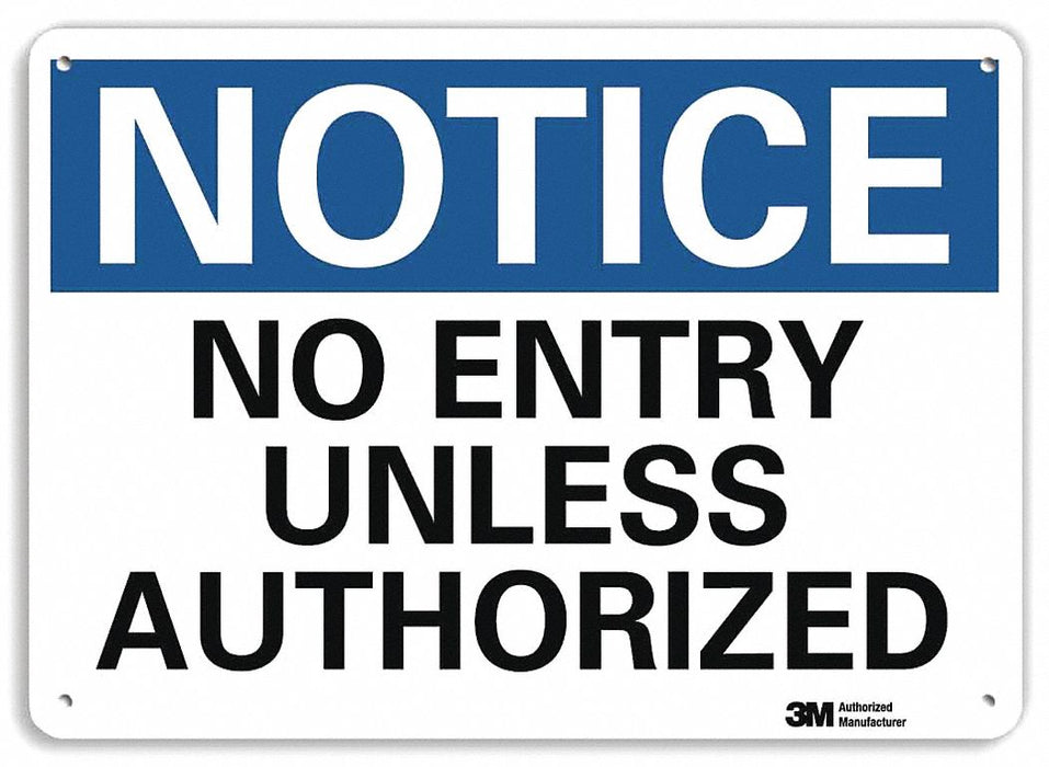 Notice Sign 7 inx10 in Plastic