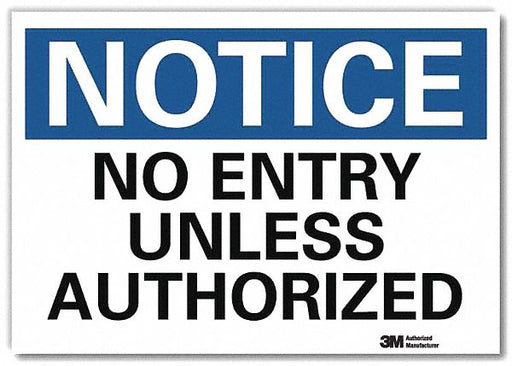 Notice Sign 7 in x 10 in Rflct Sheeting