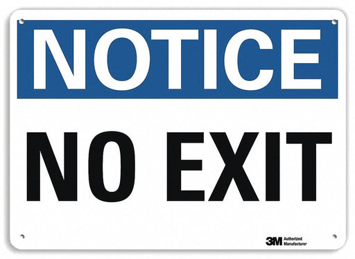 Notice Sign 7 in x 10 in Plastic