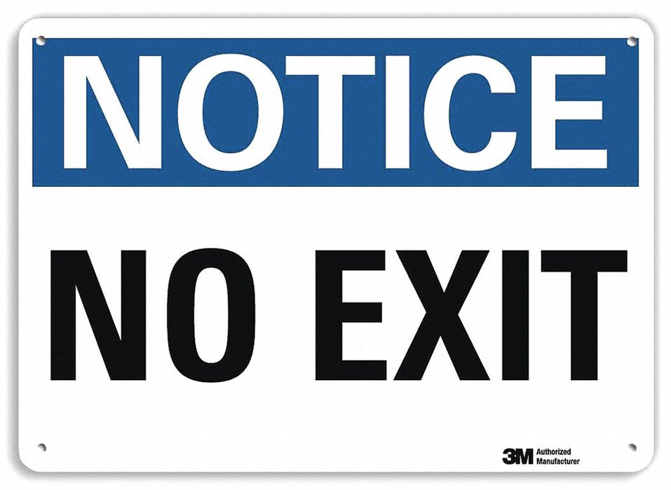 Notice Sign 7 in x 10 in Aluminum