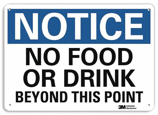 Notice Sign 7 in x 10 in Plastic